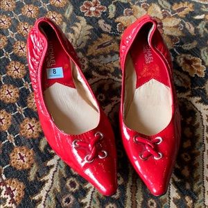 Michael Kors red patent leather heels